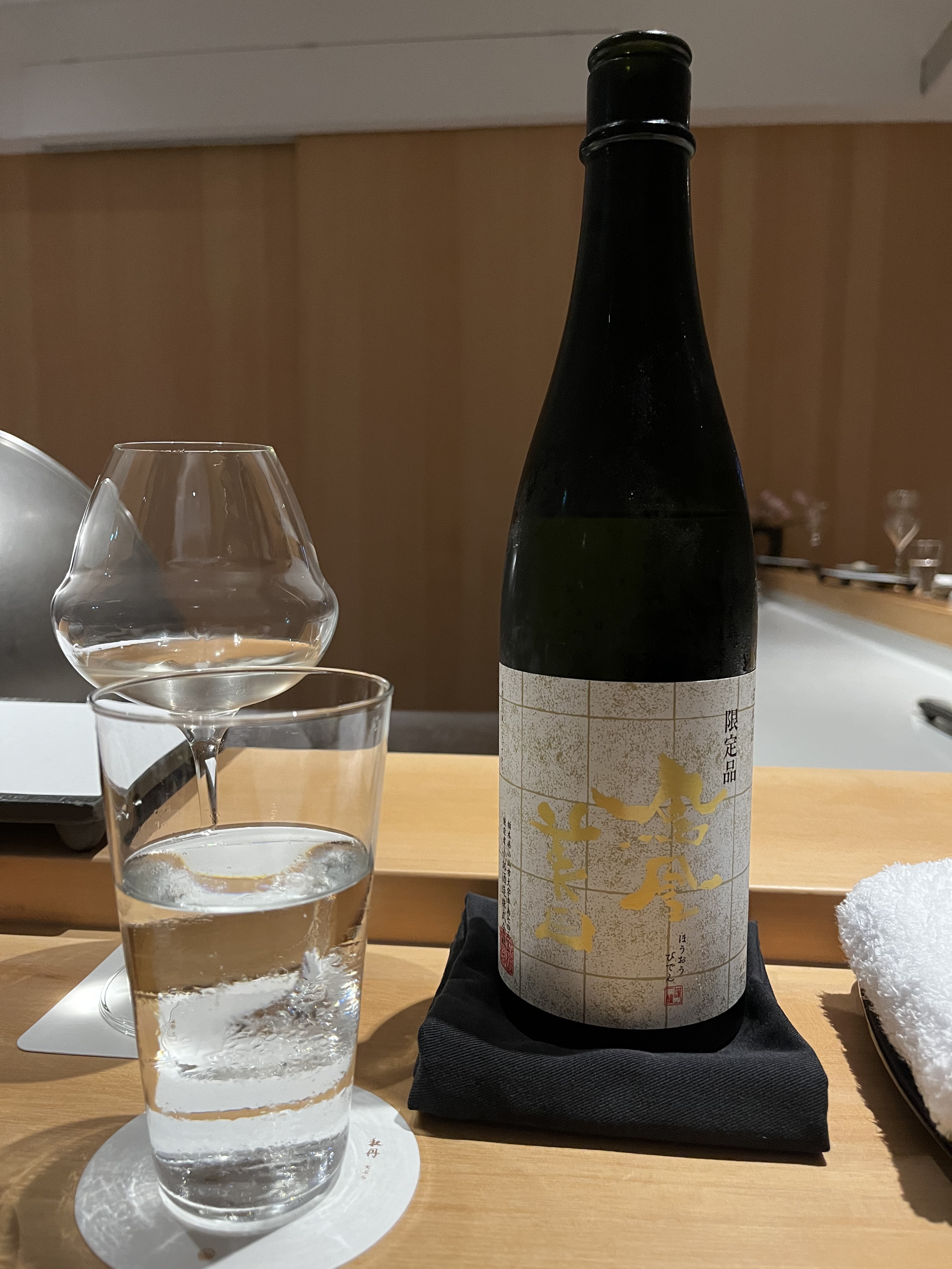 Wine glass on linen